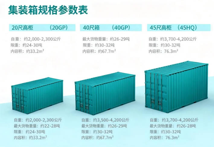 集装箱规格参数表